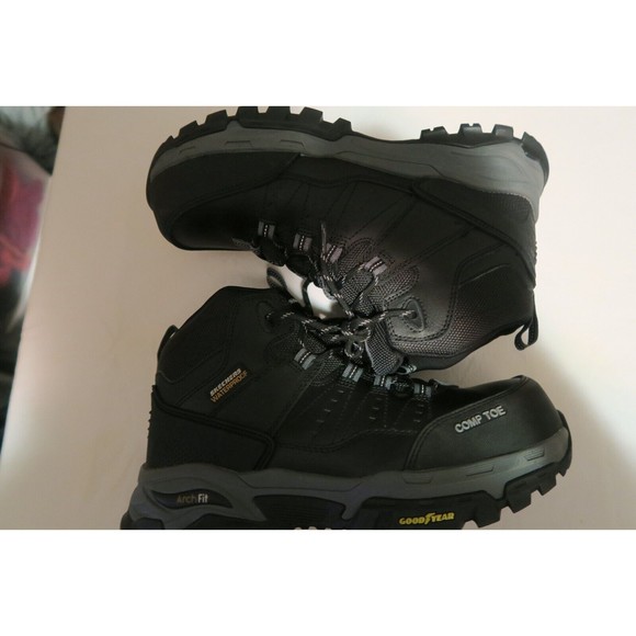 Skechers Work Arch Fit Tarver CT Work Boots Black Composite Toe 200161 Men\'s 7.5
